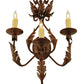 Meyda Lighting French Elegance 17" 3-Light Oxide Bronze Wall Sconce With Ivory Faux Candlelight