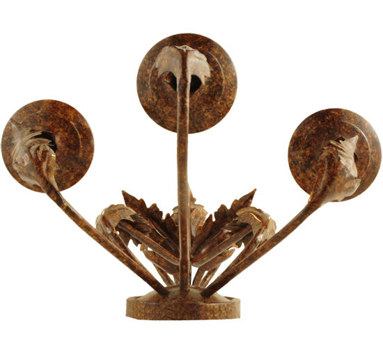 Meyda Lighting French Elegance 17" 3-Light Oxide Bronze Wall Sconce With Ivory Faux Candlelight