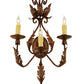 Meyda Lighting French Elegance 17" 3-Light Oxide Bronze Wall Sconce With Ivory Faux Candlelight