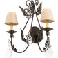 Meyda Lighting French Elegance 18" 2-Light Antiquity Wall Sconce With Beige Textrene Shade