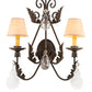 Meyda Lighting French Elegance 18" 2-Light Antiquity Wall Sconce With Beige Textrene Shade