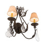 Meyda Lighting French Elegance 18" 2-Light Antiquity Wall Sconce With Beige Textrene Shade
