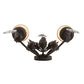 Meyda Lighting French Elegance 18" 2-Light Antiquity Wall Sconce With Beige Textrene Shade