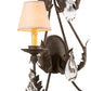 Meyda Lighting French Elegance 18" 2-Light Antiquity Wall Sconce With Beige Textrene Shade