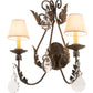 Meyda Lighting French Elegance 18" 2-Light Antiquity Wall Sconce With Beige Textrene Shade
