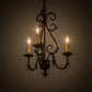 Meyda Lighting French Elegance 18" 3-Light Chestnut Chandelier Light With Ivory Faux Candlelight