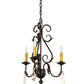 Meyda Lighting French Elegance 18" 3-Light Chestnut Chandelier Light With Ivory Faux Candlelight