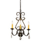 Meyda Lighting French Elegance 18" 3-Light Chestnut Chandelier Light With Ivory Faux Candlelight