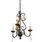 Meyda Lighting French Elegance 18" 3-Light Chestnut Chandelier Light With Ivory Faux Candlelight