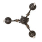 Meyda Lighting French Elegance 18" 3-Light Chestnut Chandelier Light With Ivory Faux Candlelight