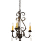 Meyda Lighting French Elegance 18" 3-Light Chestnut Chandelier Light With Ivory Faux Candlelight