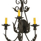 Meyda Lighting French Elegance 18" 3-Light Chestnut Wall Sconce With Clear Hurricane Shade Glass