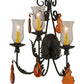 Meyda Lighting French Elegance 18" 3-Light Chestnut Wall Sconce With Clear Hurricane Shade Glass