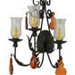 Meyda Lighting French Elegance 18" 3-Light Chestnut Wall Sconce With Clear Hurricane Shade Glass