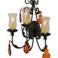Meyda Lighting French Elegance 18" 3-Light Chestnut Wall Sconce With Clear Hurricane Shade Glass