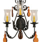 Meyda Lighting French Elegance 18" 3-Light Chestnut Wall Sconce With Clear Hurricane Shade Glass