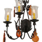 Meyda Lighting French Elegance 18" 3-Light Chestnut Wall Sconce With Clear Hurricane Shade Glass