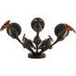 Meyda Lighting French Elegance 18" 3-Light Chestnut Wall Sconce With Clear Hurricane Shade Glass