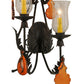 Meyda Lighting French Elegance 18" 3-Light Chestnut Wall Sconce With Clear Hurricane Shade Glass
