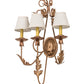 Meyda Lighting French Elegance 18" 3-Light Metallic Bronze Wall Sconce With Beige Natural Linen Textrene Shade