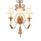 Meyda Lighting French Elegance 18" 3-Light Metallic Bronze Wall Sconce With Beige Natural Linen Textrene Shade