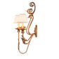 Meyda Lighting French Elegance 18" 3-Light Metallic Bronze Wall Sconce With Beige Natural Linen Textrene Shade