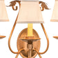 Meyda Lighting French Elegance 18" 3-Light Metallic Bronze Wall Sconce With Beige Natural Linen Textrene Shade
