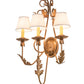 Meyda Lighting French Elegance 18" 3-Light Metallic Bronze Wall Sconce With Beige Natural Linen Textrene Shade