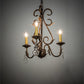 Meyda Lighting French Elegance 18" 3-Light Pompeii Gold Chandelier With Amber Faux Candlelight