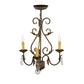 Meyda Lighting French Elegance 18" 3-Light Pompeii Gold Chandelier With Amber Faux Candlelight
