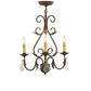 Meyda Lighting French Elegance 18" 3-Light Pompeii Gold Chandelier With Amber Faux Candlelight