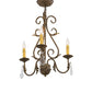 Meyda Lighting French Elegance 18" 3-Light Pompeii Gold Chandelier With Amber Faux Candlelight
