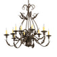 Meyda Lighting French Elegance 36" 12-Light Antiquity Chandelier With Ivory Faux Candlelight