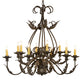 Meyda Lighting French Elegance 36" 12-Light Antiquity Chandelier With Ivory Faux Candlelight