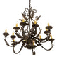 Meyda Lighting French Elegance 36" 12-Light Antiquity Chandelier With Ivory Faux Candlelight