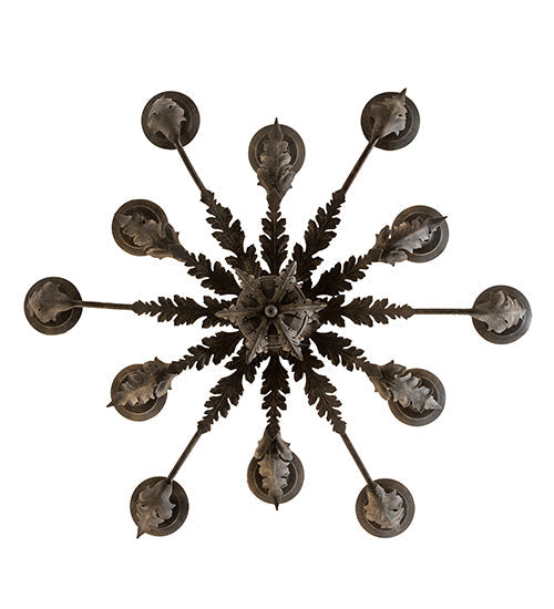 Meyda Lighting French Elegance 36" 12-Light Antiquity Chandelier With Ivory Faux Candlelight