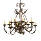 Meyda Lighting French Elegance 36" 12-Light Antiquity Chandelier With Ivory Faux Candlelight
