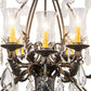 Meyda Lighting French Elegance 36" 12-Light French Bronze Chandelier With Clear Shade Glass