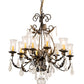 Meyda Lighting French Elegance 36" 12-Light French Bronze Chandelier With Clear Shade Glass