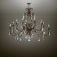 Meyda Lighting French Elegance 60" 16-Light Antique Silver Chandelier With Antique Silver Faux Candlelight