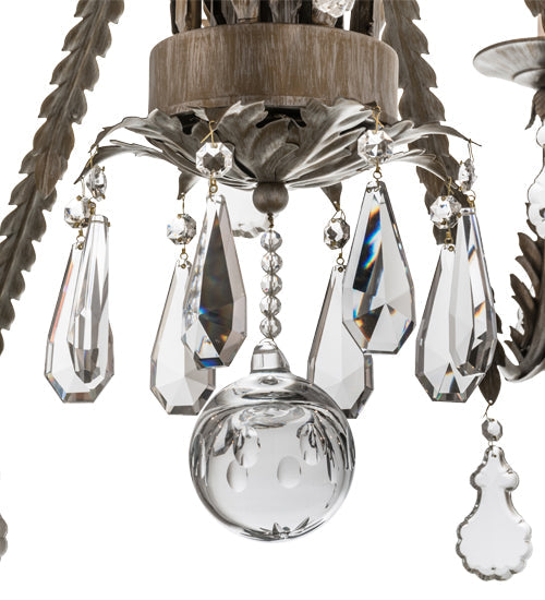 Meyda Lighting French Elegance 60" 16-Light Antique Silver Chandelier With Antique Silver Faux Candlelight