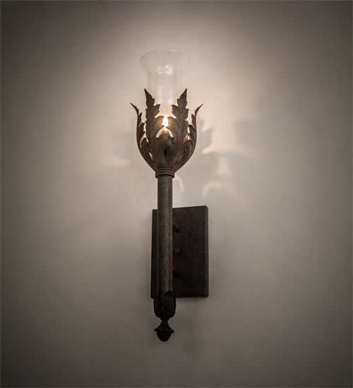 Meyda Lighting French Elegance 7" Antiquity Wall Sconce With Clear Shade Glass