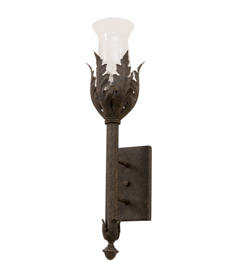 Meyda Lighting French Elegance 7" Antiquity Wall Sconce With Clear Shade Glass