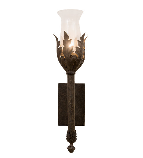 Meyda Lighting French Elegance 7" Antiquity Wall Sconce With Clear Shade Glass