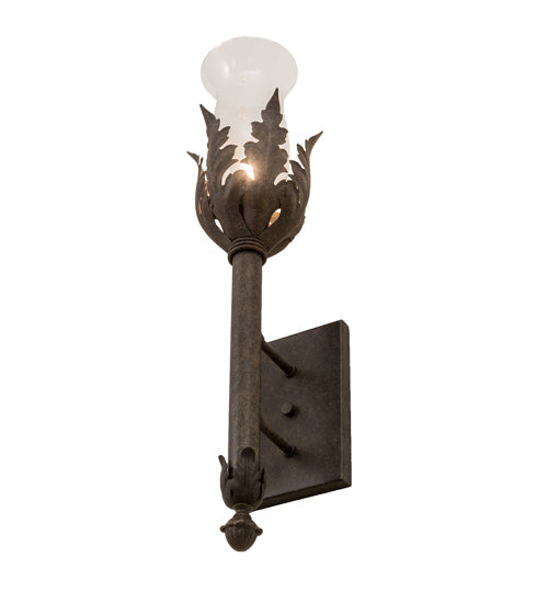 Meyda Lighting French Elegance 7" Antiquity Wall Sconce With Clear Shade Glass