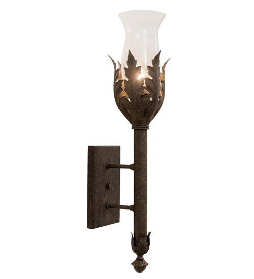 Meyda Lighting French Elegance 7" Antiquity Wall Sconce With Clear Shade Glass