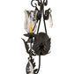 Meyda Lighting French Elegance 9" Chestnut Wall Sconce With Clear Hurricane Shade Glass