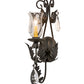 Meyda Lighting French Elegance 9" Chestnut Wall Sconce With Clear Hurricane Shade Glass