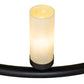 Meyda Lighting French Horn 60" 17-Light Flat Black Chandelier With Creme Carrara Idalight Shade