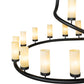 Meyda Lighting French Horn 60" 17-Light Flat Black Chandelier With Creme Carrara Idalight Shade